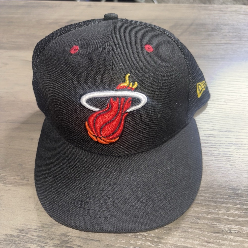 Miami Heat New Era Meshback Trucker 9FIFTY Snapback Hat Cap NBA Men's HWC
